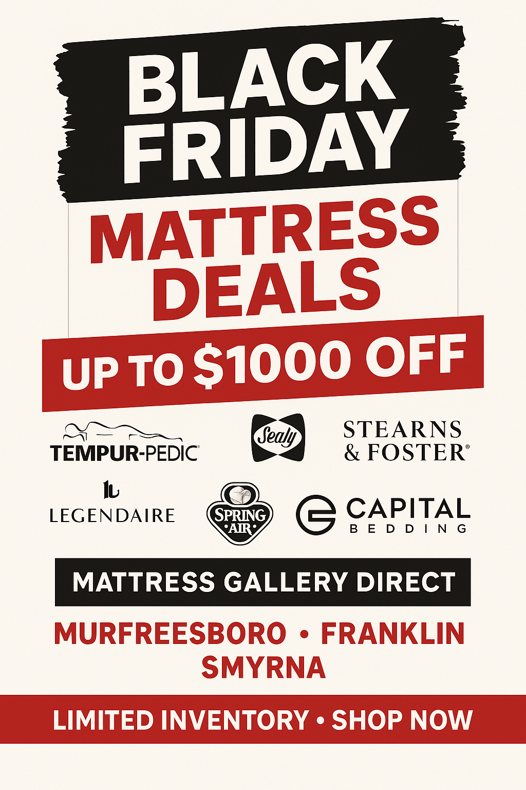 Black Friday Mattress Deals Have Begun – Murfreesboro, Franklin & Smyrna TN