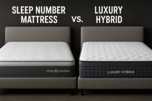 Sleep Number mattress vs luxury hybrid comparison at Mattress Gallery Direct in Murfreesboro, Franklin, and Smyrna TN showing quality and support differences.