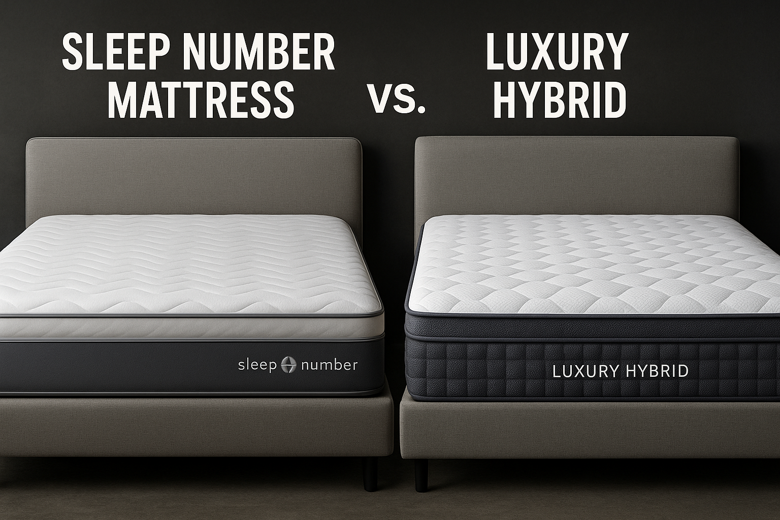 Sleep Number mattress vs luxury hybrid comparison at Mattress Gallery Direct in Murfreesboro, Franklin, and Smyrna TN showing quality and support differences.