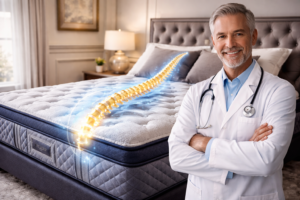 Chiropractor-approved luxury mattress with spinal alignment support for back pain at Mattress Gallery Direct in Franklin TN
