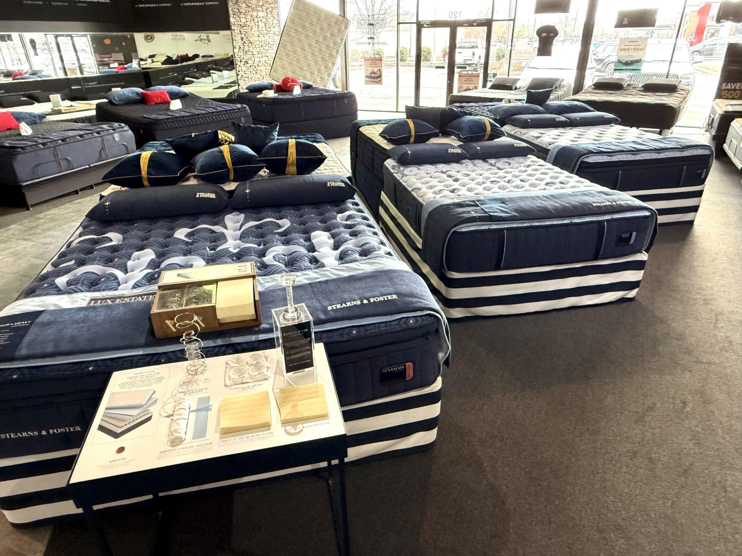Stearns & Foster luxury mattress on display in Murfreesboro TN showroom