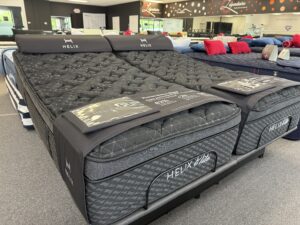 Helix Midnight Elite hybrid mattress with wrapped coils and copper infused memory foam at a Middle Tennessee mattress store